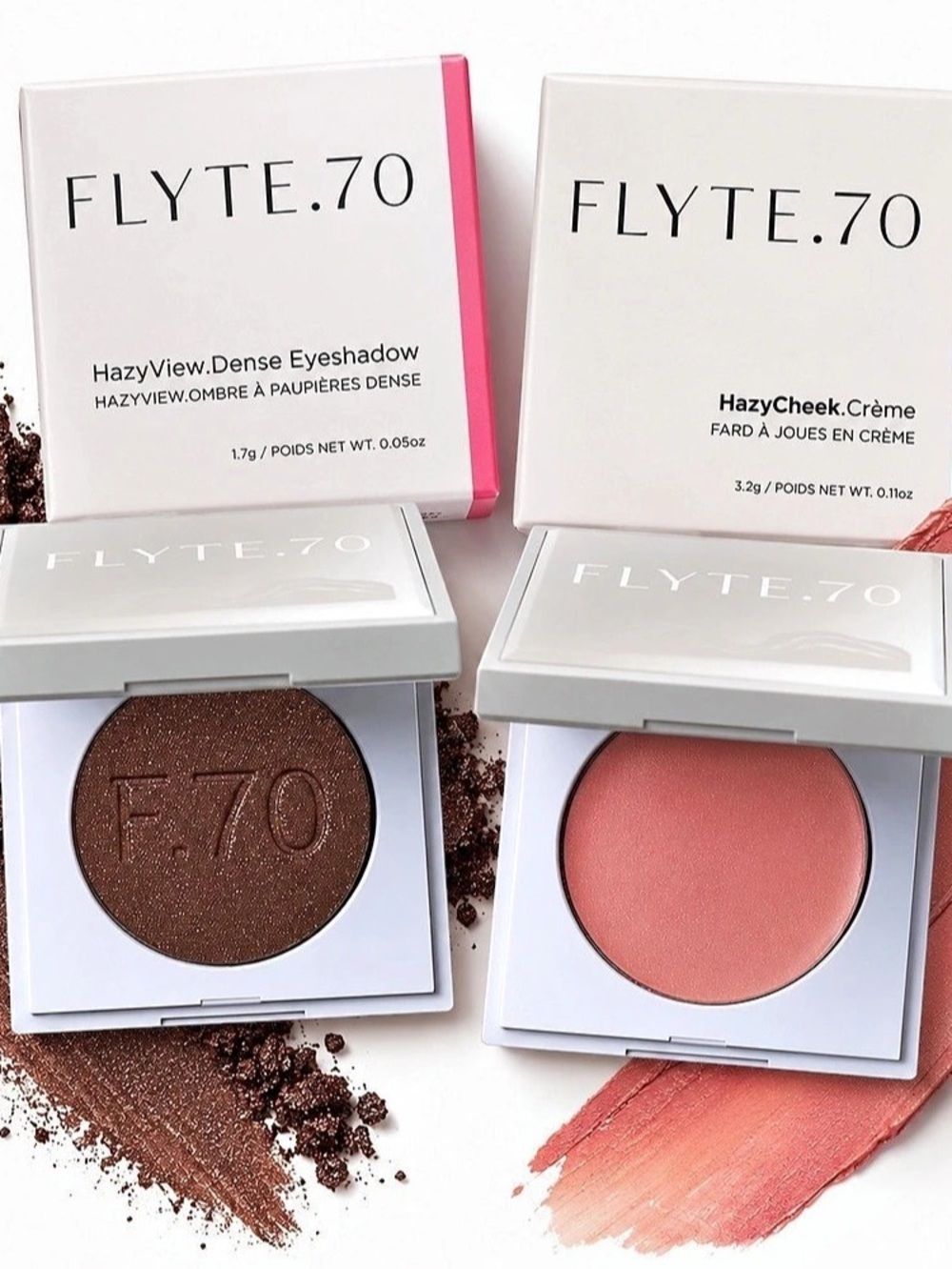 FLYTE.70 HazyView Dense Eyeshadow and HazyCheek Crème Brown & Pink Makeup Duo